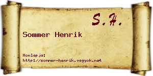 Sommer Henrik névjegykártya